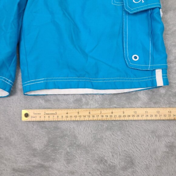 Ocean Pacific Mens Swim Trunks Blue‎ Size L (36-38) Cargo Style Drawstring Mesh - Picture 7 of 9